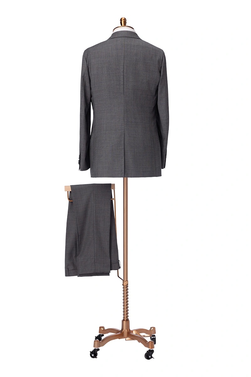 Grey Check Double-Breasted Suit - Image 5